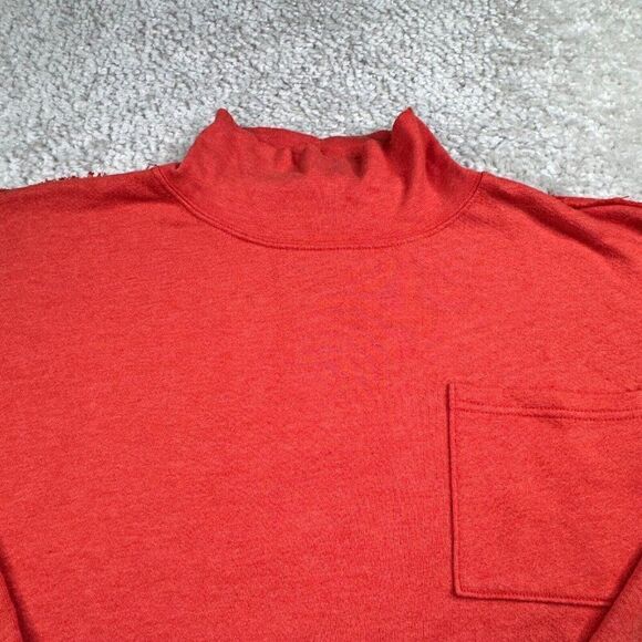 Free People Orange Cropped Pocket Sweatshirt Mock Neck - Picture 4 of 7